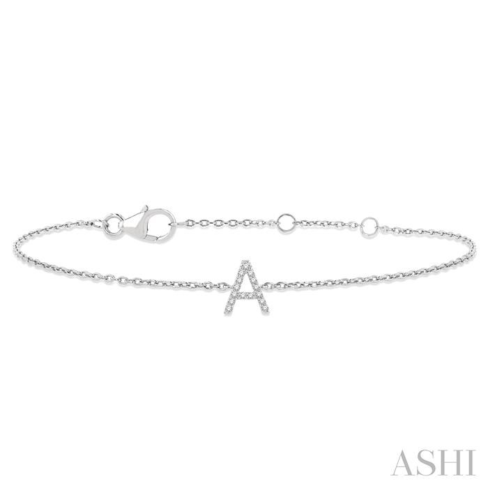 BLOCK 'A' INITIAL DIAMOND CHAIN BRACELET