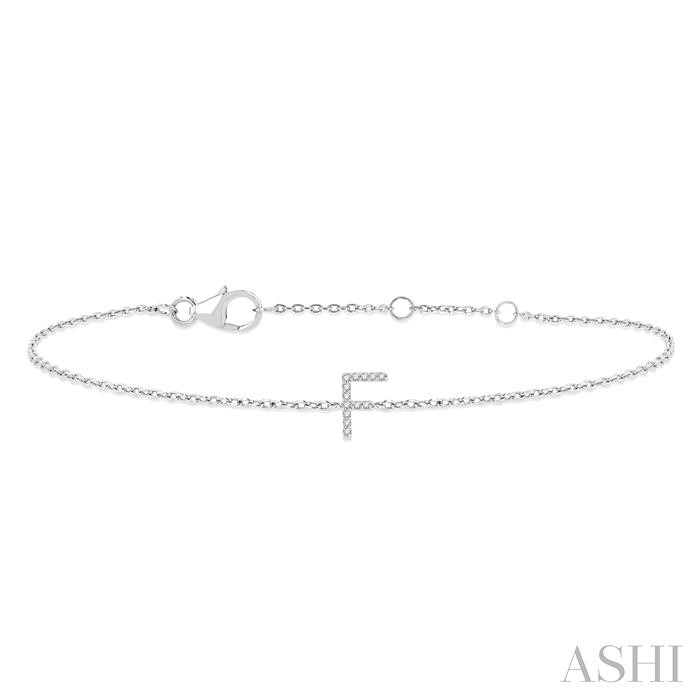 BLOCK 'F' INITIAL DIAMOND CHAIN BRACELET