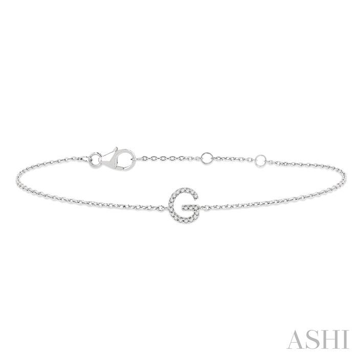 Block 'G' Initial Diamond Chain Bracelet