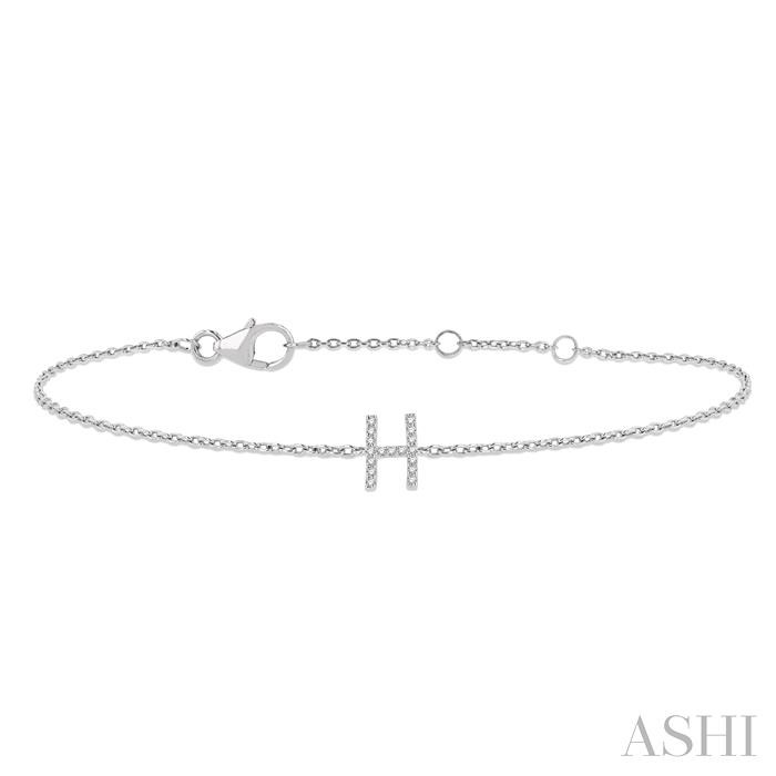 Block 'H' Initial Diamond Chain Bracelet