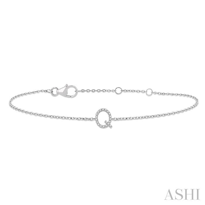 BLOCK 'Q' INITIAL DIAMOND CHAIN BRACELET