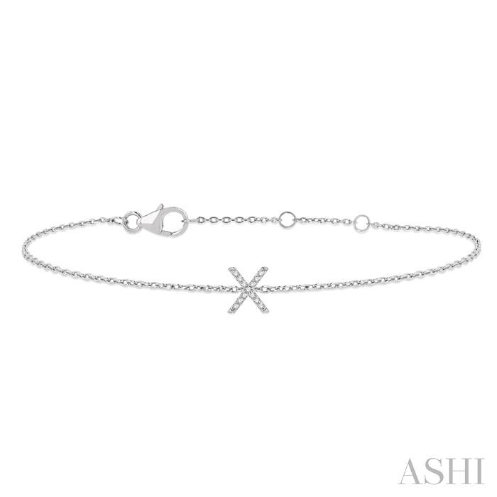 BLOCK 'X' INITIAL DIAMOND CHAIN BRACELET