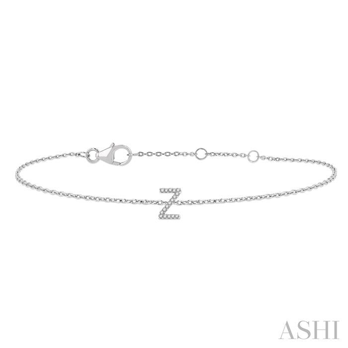 Block 'Z' Initial Diamond Chain Bracelet