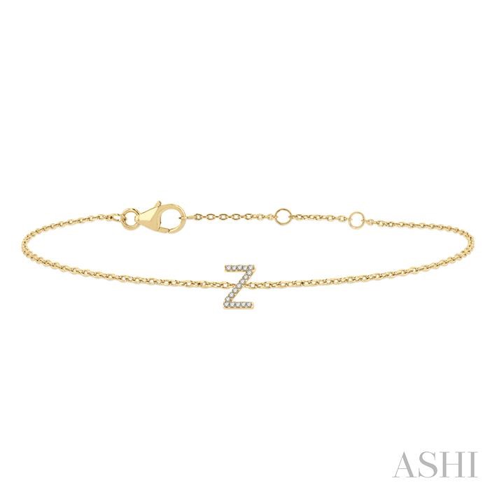 Block 'Z' Initial Diamond Chain Bracelet