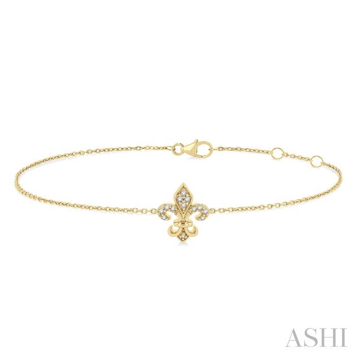 FLEUR DE LIS PETITE DIAMOND FASHION CHAIN BRACELET