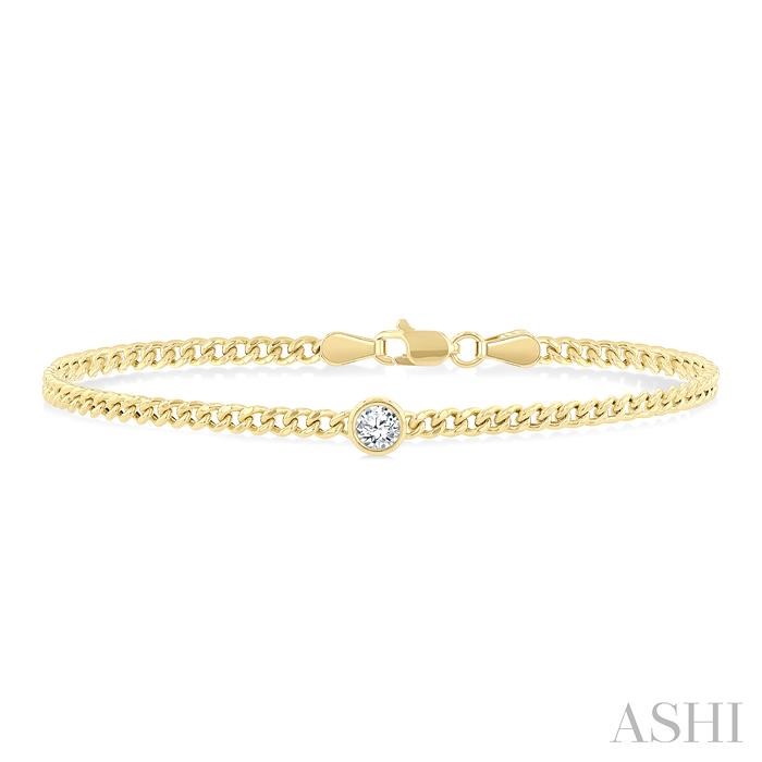 Round Shape Curb & Cuban Diamond Fashion Bracelet