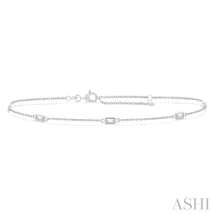 Rectangle Shape Station Diamond Chain Bracelet