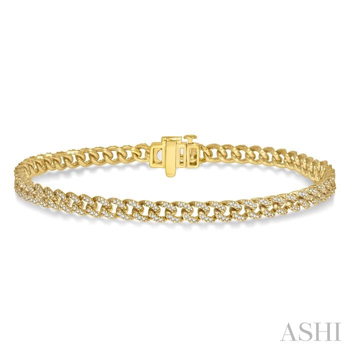 CURB & CUBAN DIAMOND FASHION BRACELET