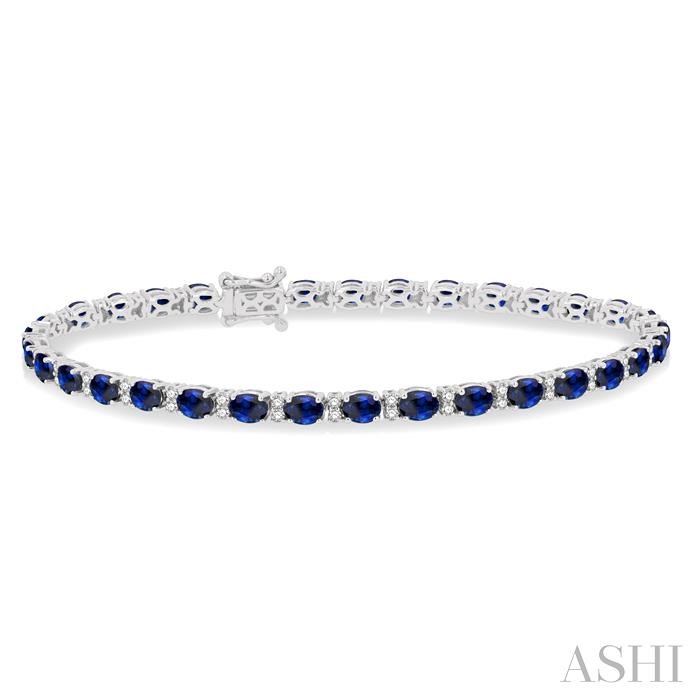 OVAL SHAPE GEMSTONE & DIAMOND BRACELET