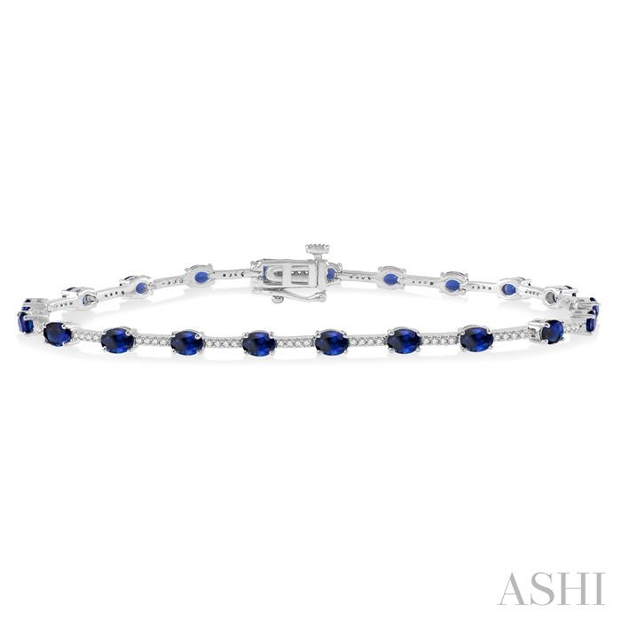 OVAL SHAPE GEMSTONE & DIAMOND BRACELET