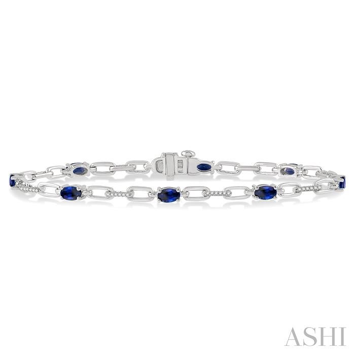 OVAL SHAPE GEMSTONE & DIAMOND BRACELET