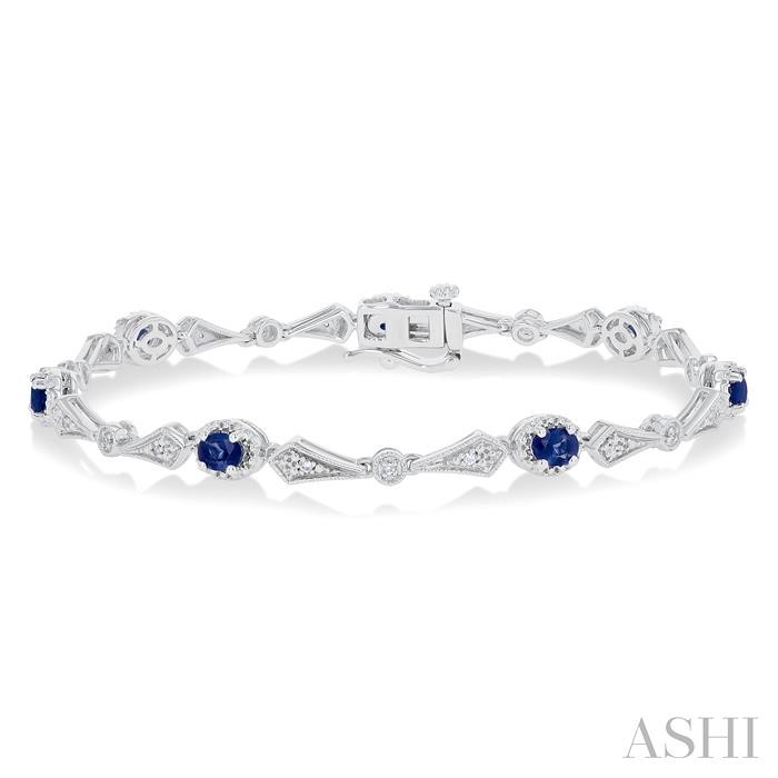 OVAL SHAPE GEMSTONE & DIAMOND BRACELET