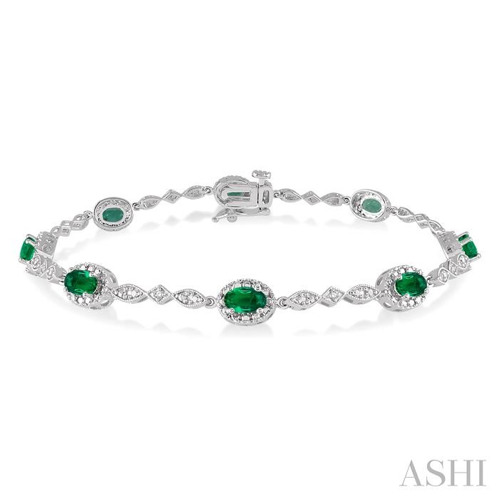 OVAL SHAPE GEMSTONE & HALO DIAMOND BRACELET