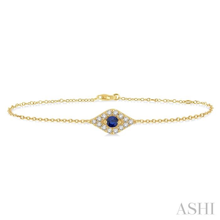 EVIL EYE GEMSTONE & PETITE DIAMOND FASHION CHAIN BRACELET