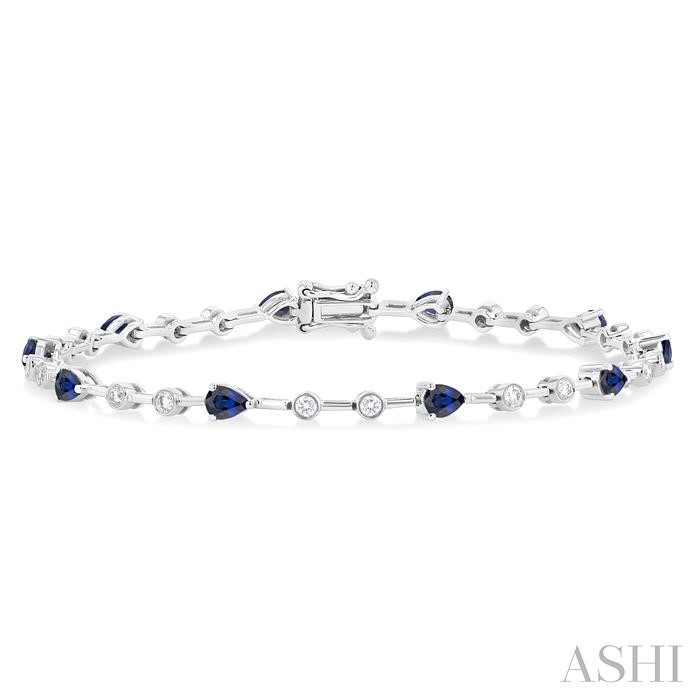 Pear Shape Gemstone & Diamond Bracelet
