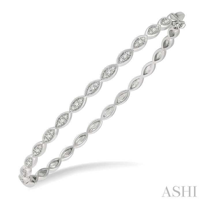 Marquise Shape Stackable Diamond Bangle