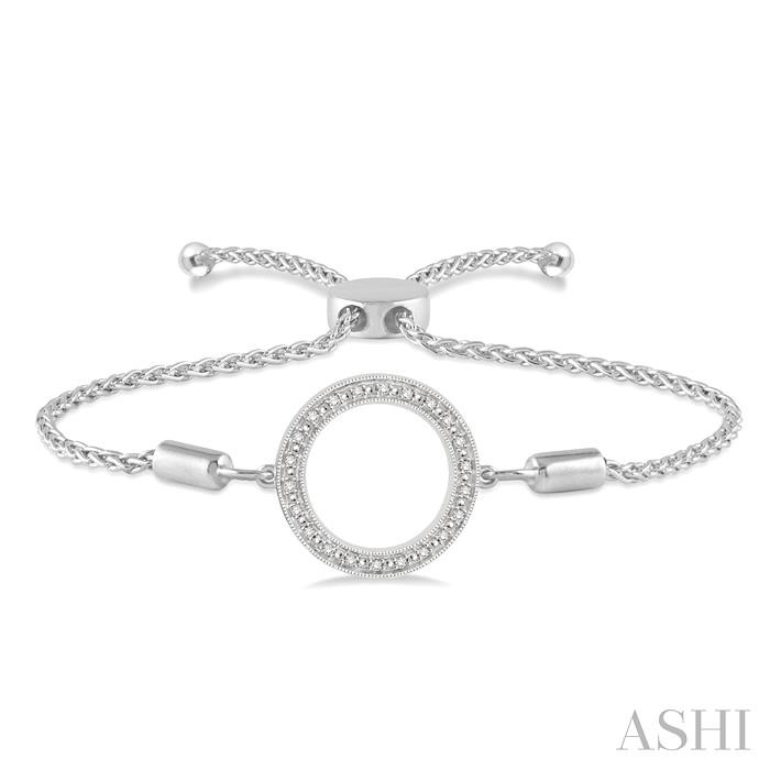 SILVER CIRCLE DIAMOND LARIAT BRACELET