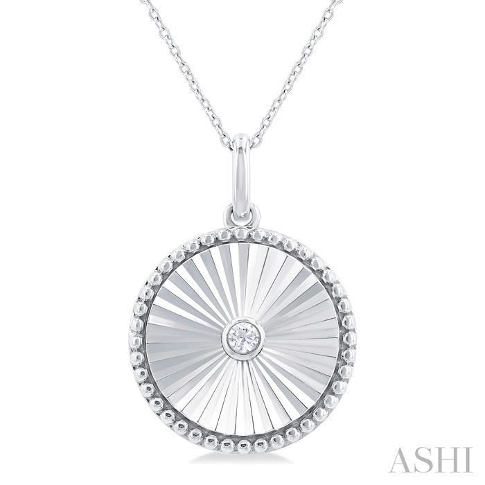 SILVER CIRCLE MEDALLION DIAMOND PENDANT