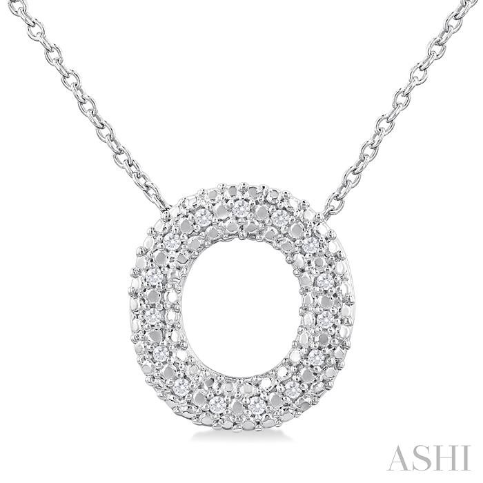 Silver Bubble 'O' Initial Diamond Pendant
