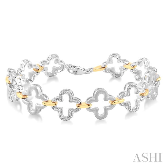 SILVER CLOVER DIAMOND FASHION BRACELET