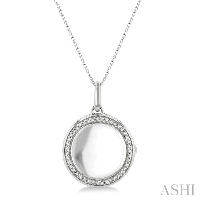 SILVER CIRCLE DIAMOND LOCKET PENDANT