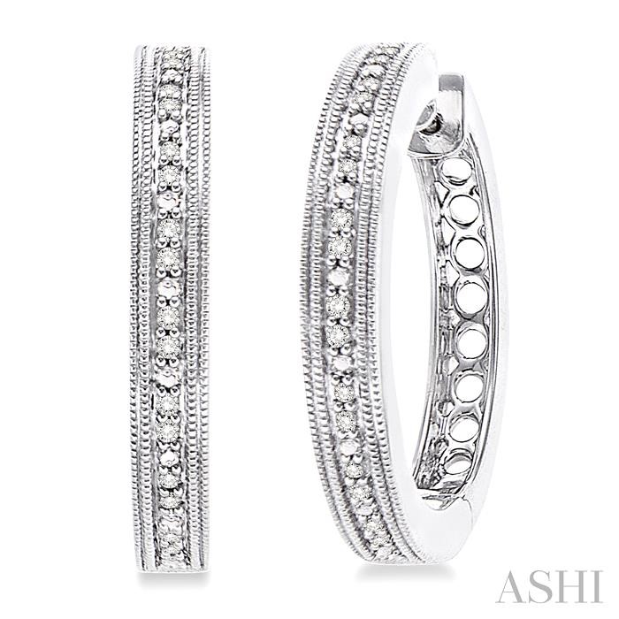 SILVER DIAMOND HOOP EARRINGS