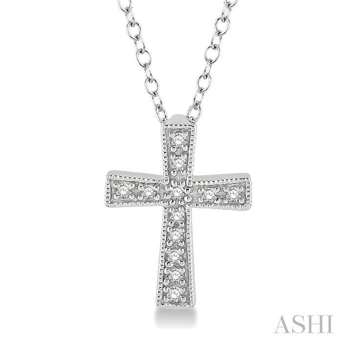 SILVER CROSS DIAMOND PENDANT