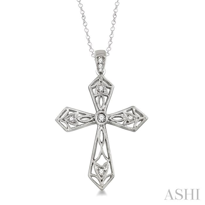 SILVER CROSS DIAMOND PENDANT