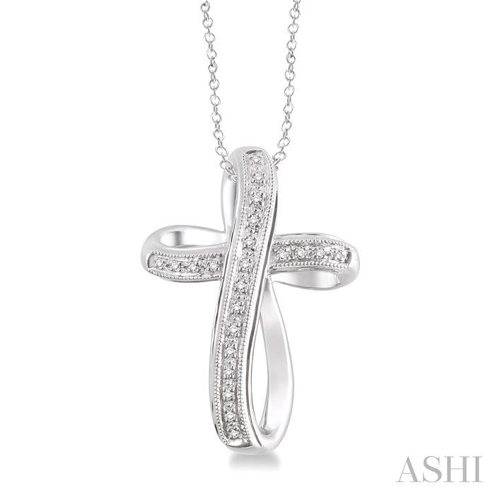 SILVER CROSS DIAMOND PENDANT