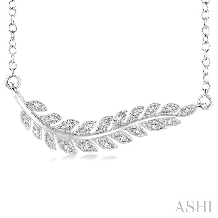 SILVER LEAF DIAMOND FASHION PENDANT