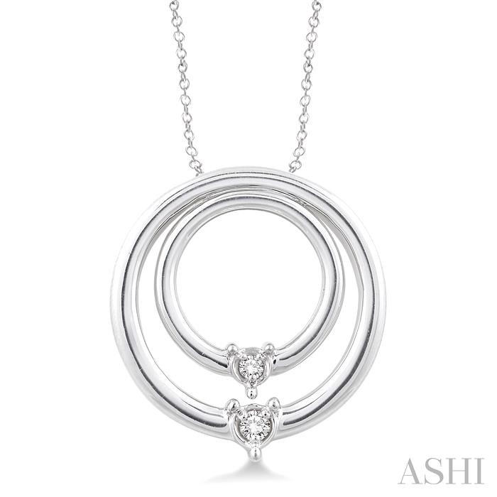 SILVER CIRCLE DIAMOND PENDANT