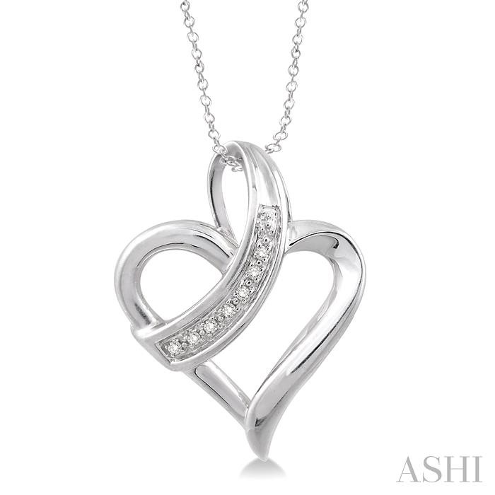 SILVER HEART SHAPE DIAMOND FASHION PENDANT