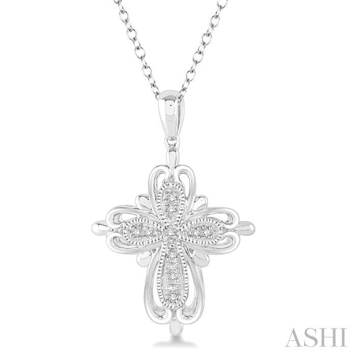 SILVER CROSS DIAMOND FASHION PENDANT