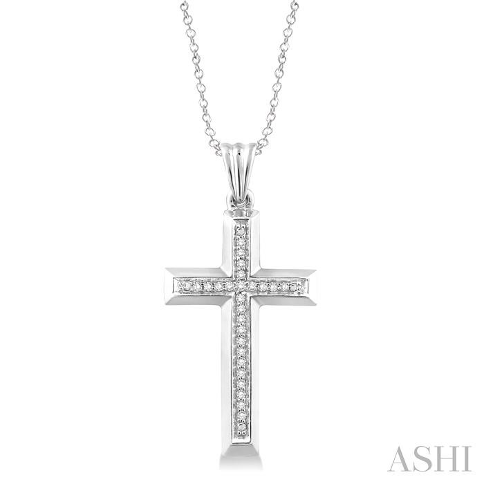 SILVER CROSS DIAMOND PENDANT