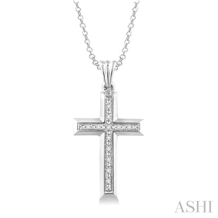 SILVER CROSS DIAMOND PENDANT