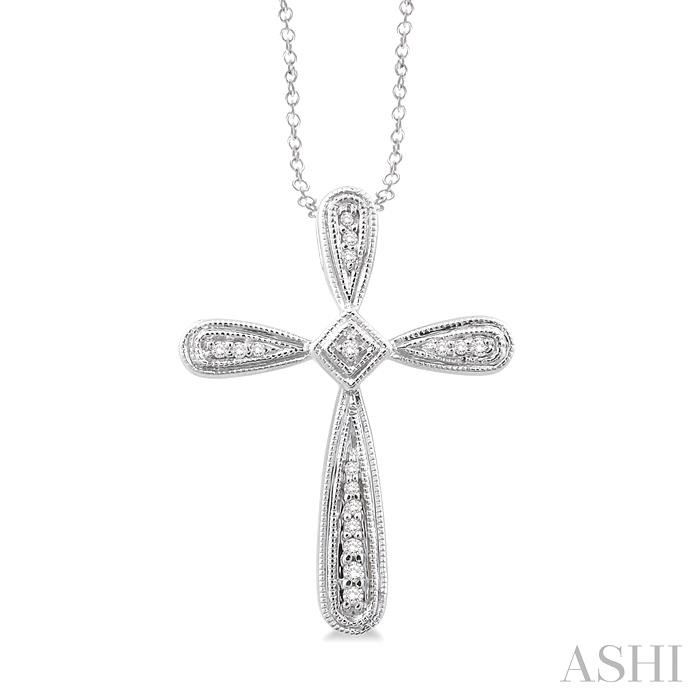 SILVER CROSS DIAMOND PENDANT