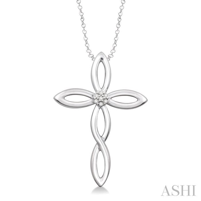 SILVER CROSS DIAMOND PENDANT