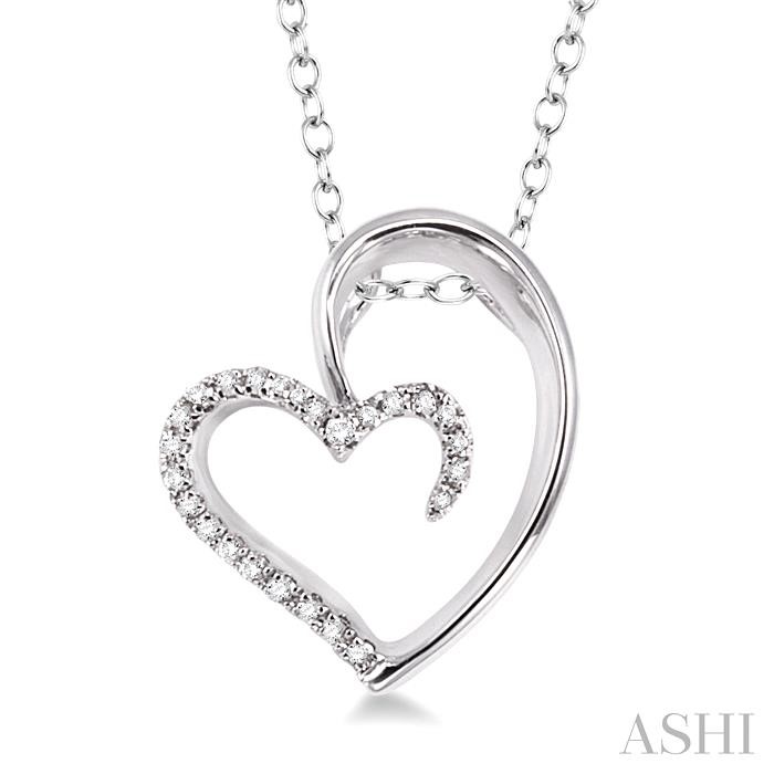 SILVER HEART SHAPE DIAMOND FASHION PENDANT