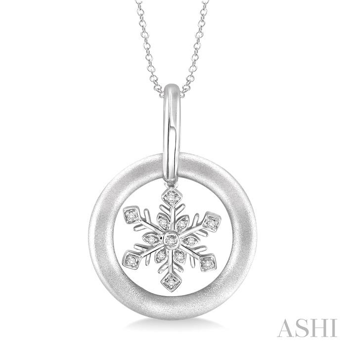 SILVER SNOW FLAKE DIAMOND FASHION PENDANT