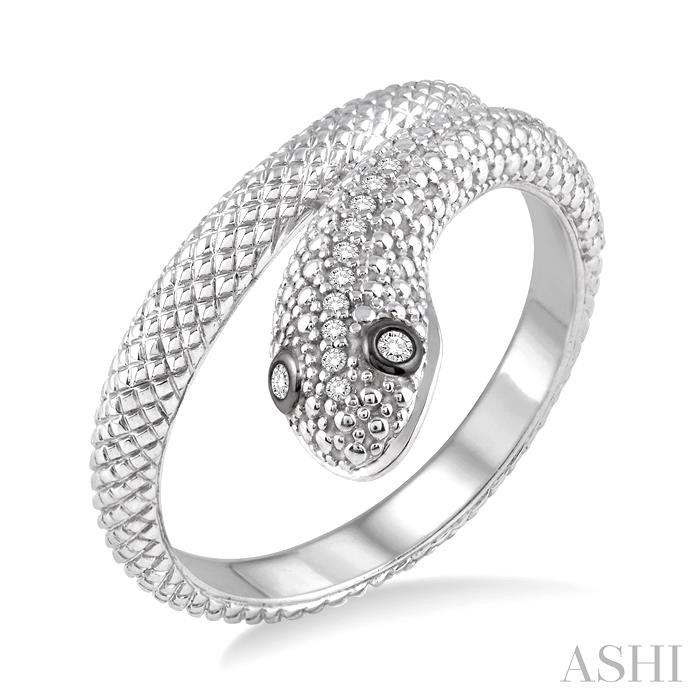 SILVER SNAKE DIAMOND FASHION RING