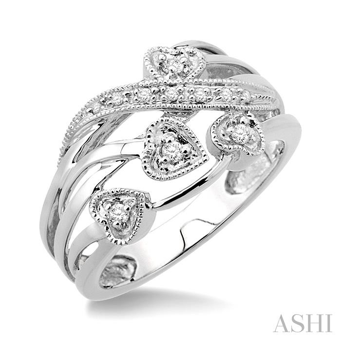 SILVER HEART SHAPE DIAMOND FASHION RING