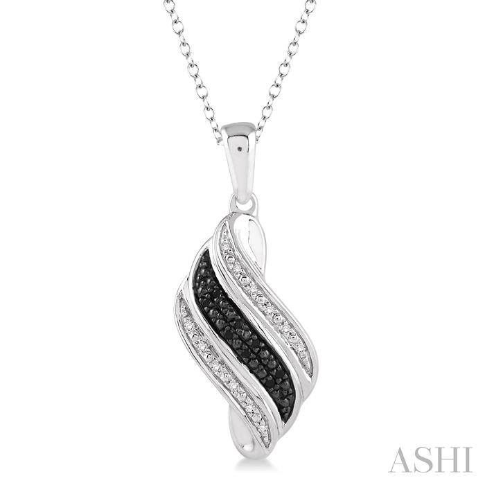 SILVER BLACK DIAMOND FASHION PENDANT