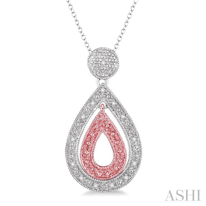 SILVER PEAR SHAPE DIAMOND FASHION PENDANT