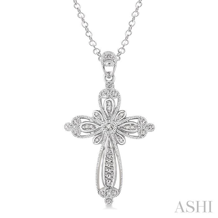 SILVER CROSS DIAMOND PENDANT