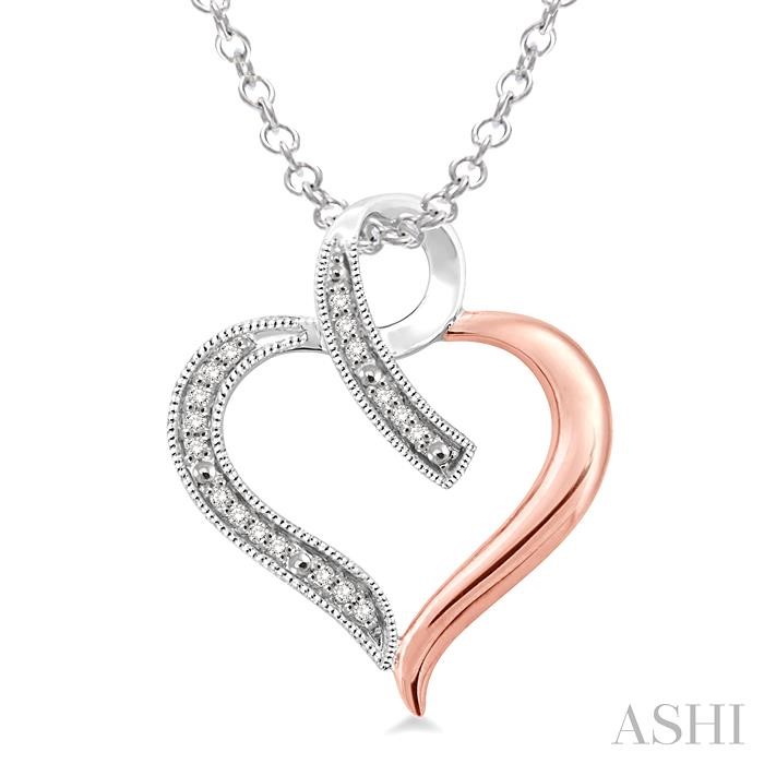 SILVER HEART SHAPE DIAMOND FASHION PENDANT