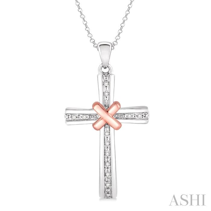 SILVER CROSS DIAMOND PENDANT