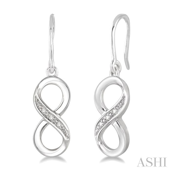 SILVER INFINITY DIAMOND FASHION EARRINGS