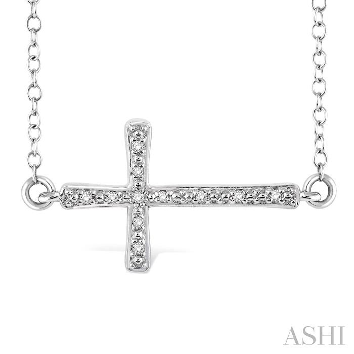 SILVER CROSS DIAMOND PENDANT