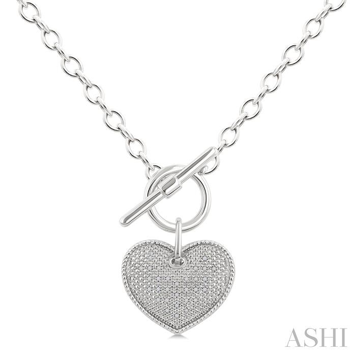 Silver Heart Toggle Diamond Fashion Pendant