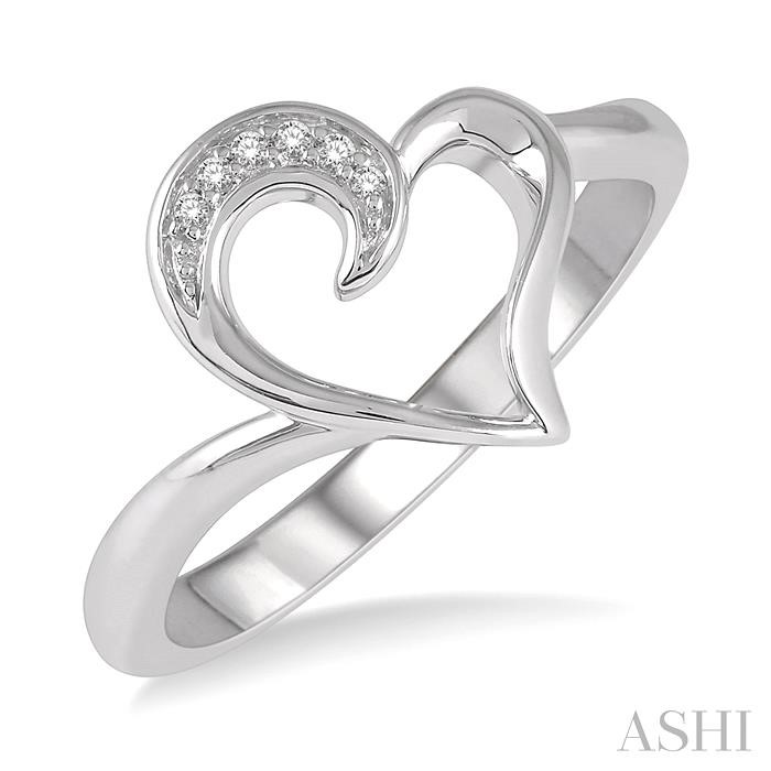 SILVER HEART SHAPE DIAMOND FASHION RING